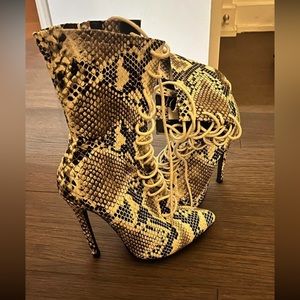 Meshki Snakeskin Leather Boots